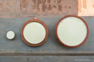 three clay pots