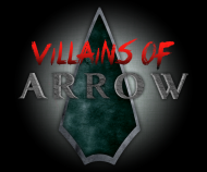 villains of arrow font logo